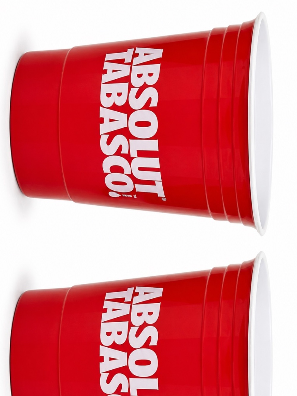 Set of 2 Absolut Tabasco Promotional Red Plastic Party Cups
